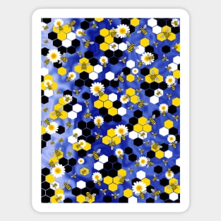 HONEYCOMB Bees And Flowers Sticker